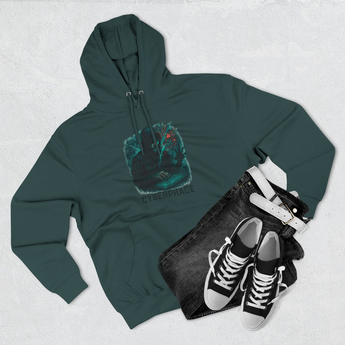 HALLOWEEN Cyberphage Graphic Hoodie | Cozy Fleece Sweatshirt.