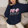 Cotton Candy Train Hoodie — Whimsical Retro Locomotive Sweatshirt